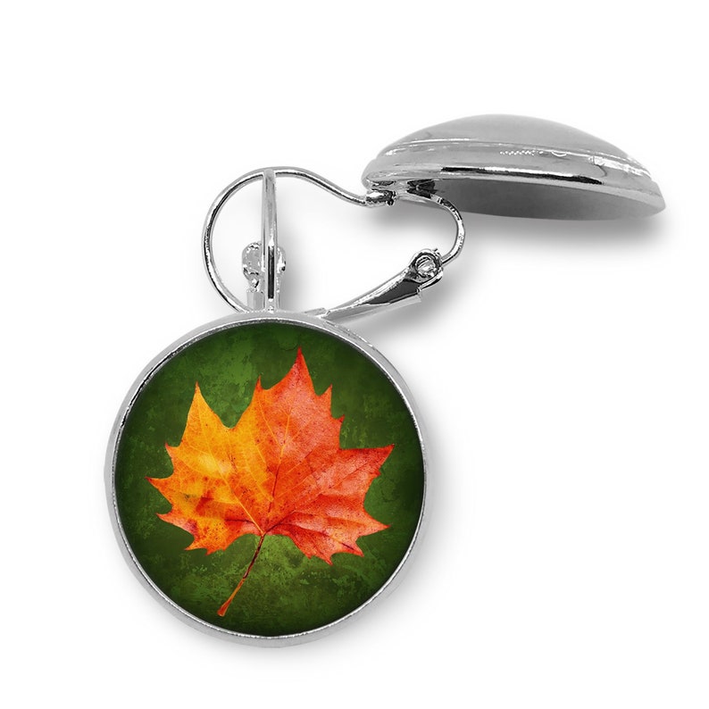 Fall Maple Leaf \u2022 Jewelry Earrings KeyChain Pendant Necklace Cufflinks Tie Clip Ring