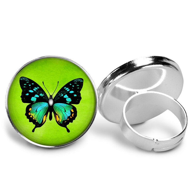 Aqua Butterfly \u2022 Jewelry Sets \u2022 Handmade Photo Jewelry \u2022 Glass Cabochon Pendant