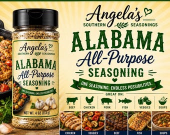 Angela's Southern Seasonings Bundle | Alabama, Cajun, Ranch, BBQ, Seafood Blends