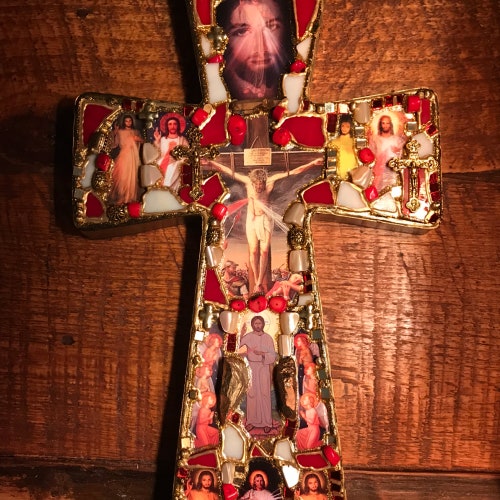 Catholic Mosaic Art Cross Divine shops Mercy