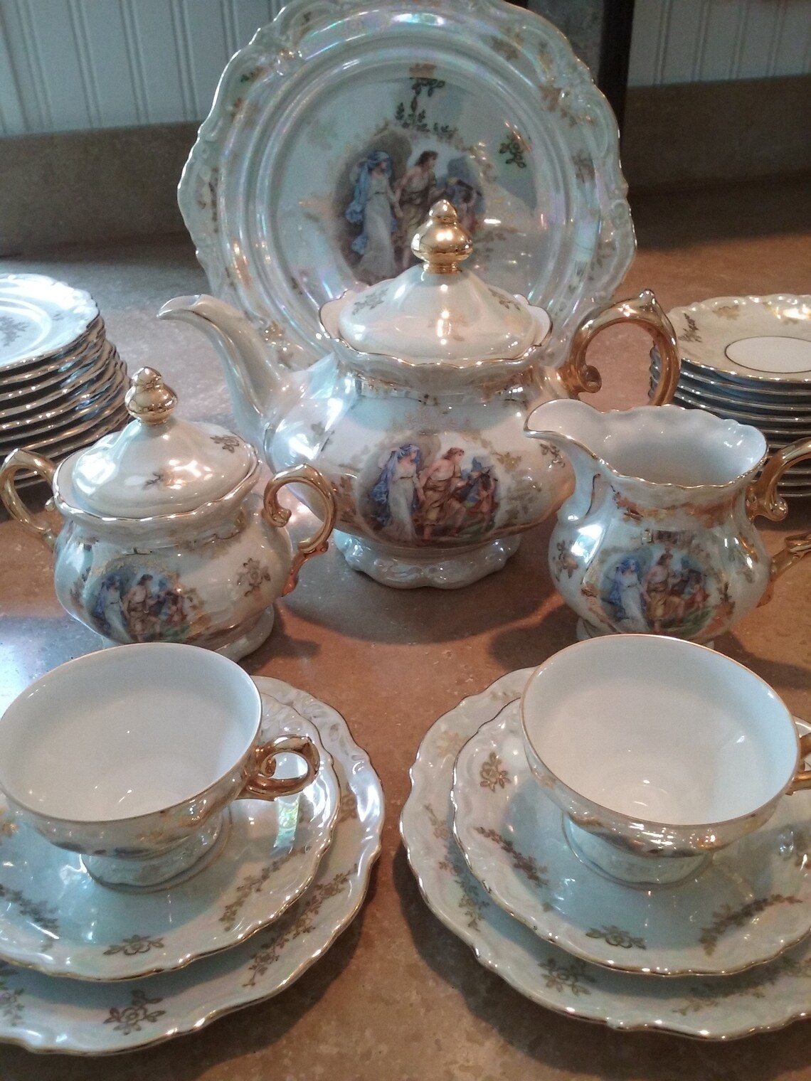 Vintage Bavarian Tea Set For 12 Etsy