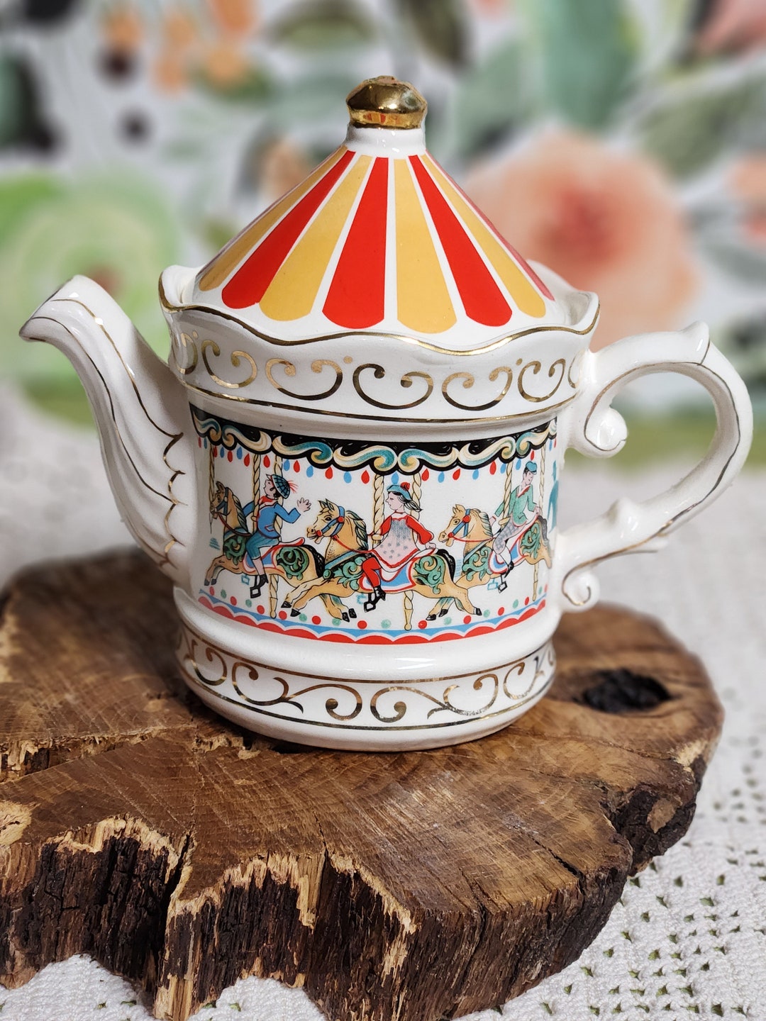 Sadler Carousel Teapot Made in England Etsy