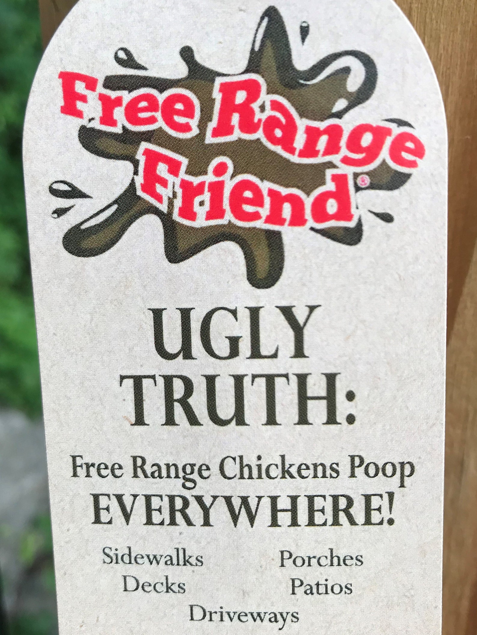 Free Range Chicken Poop Scraper Sidewalks, Deck, Patio, Driveway, and