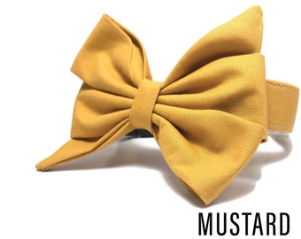 Mustard Girly Bow Collar | Solid Collar | Olivia and Lemon Girly Bow Collar | "Mustard"