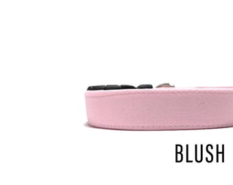 Pink Dog Collar | Pink Collection | Olivia and Lemon | Wedding Dog Collar | Solid Dog Collar | Martingale Dog Collar | Pink Solids in Blush