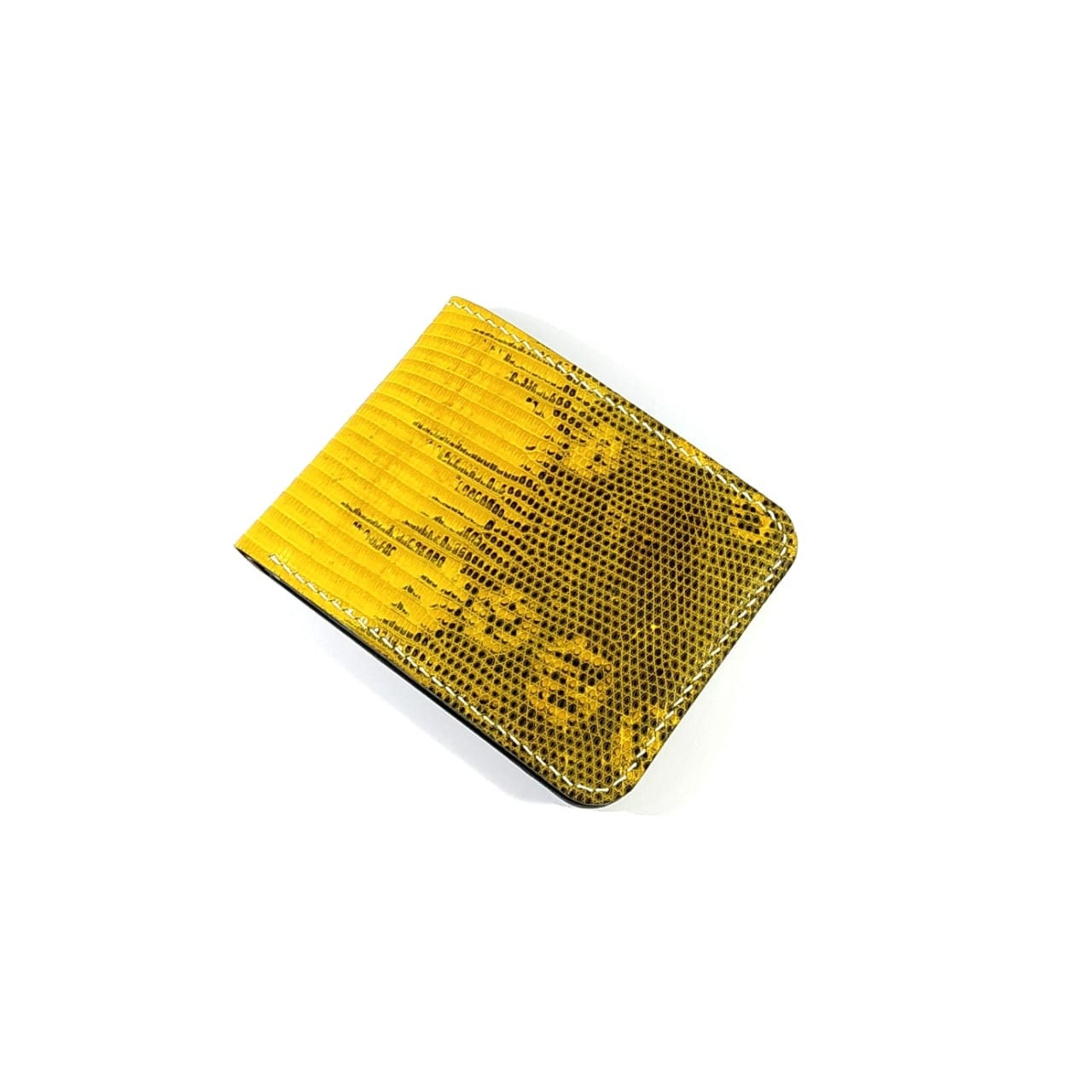 Men's Wallet Genuine Lizard Skin Handmade Yellow Color