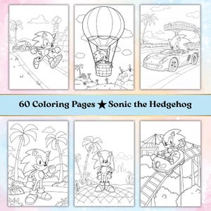 60 Sonic the Hedgehog Inspired Printable Activity Pack Fun Coloring Pages for Kids Instant Download Kids A4 Size US Letter Instant Download