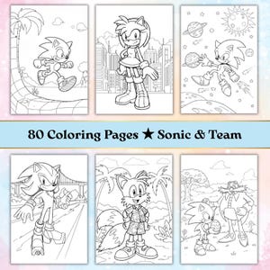 80 US Letter Sonic the Hedgehog Inspired and Friends Printable Pack Fun Coloring Pages for Kids InstantDownload Printable Activity Preschool