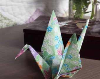 Origami Paper Crane decoration - wedding - party decor - favor - baby shower - blossoms in green, blue, white, orange, purple, pink -  #B2ST