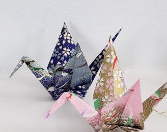 Par de grullas de origami de aniversario, combinación personalizada - Primer aniversario en papel - #A8B1ST-custom