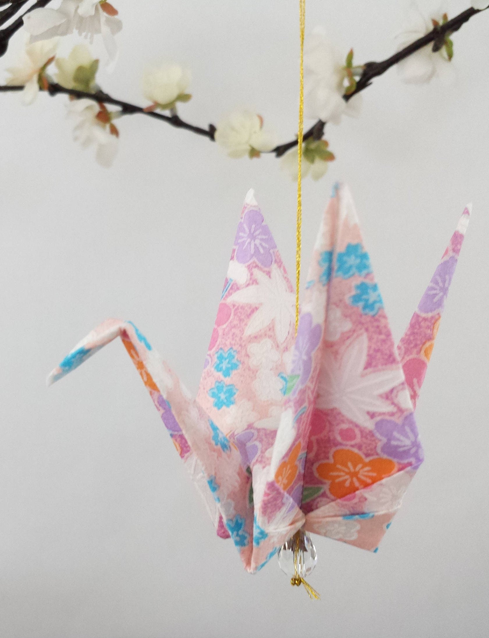 Exquisite Origami Paper Crane Hanging Decor Peace Crane Gift Etsy