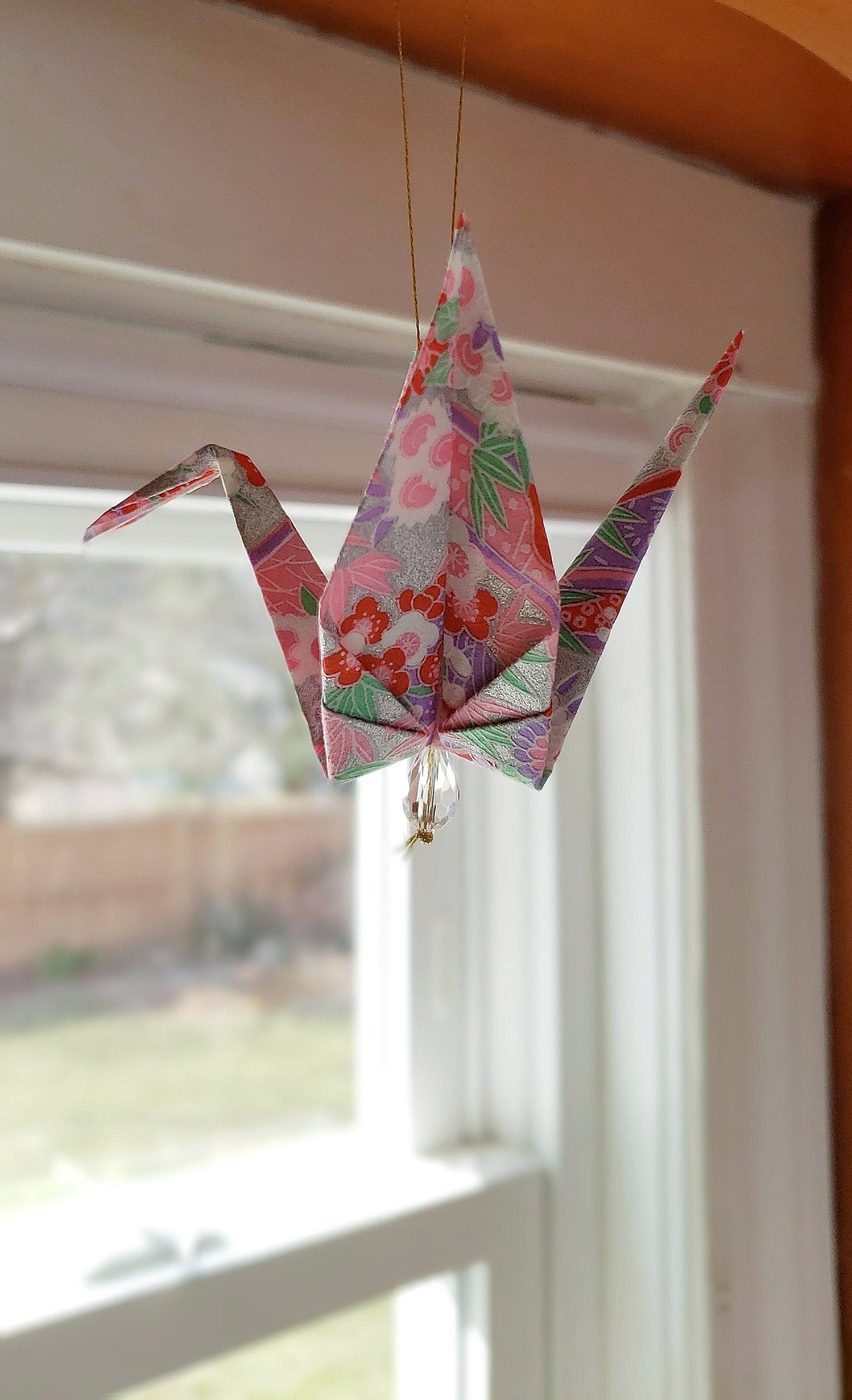 Exquisite Origami Paper Crane Hanging Decor Peace Crane Gift Etsy
