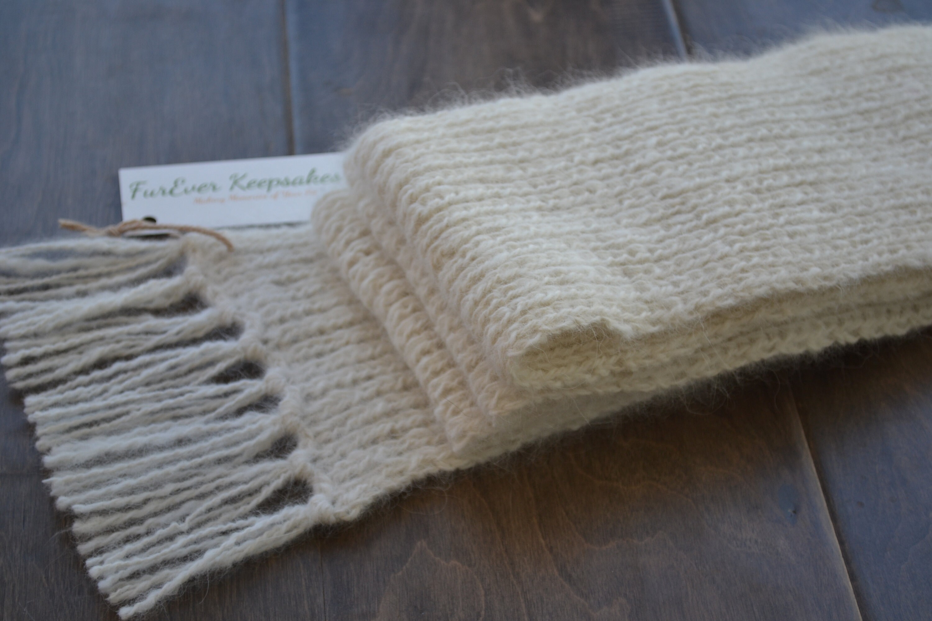Pet Fur Scarf Rib Knit Scarf Made From Your Dog Cat Rabbit Fur