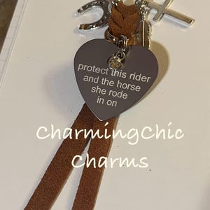 Saddle Charm: Horseshoe, Cross, Feather, and Heart
