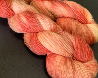 The Joker - Peach hand-dyed variegated sock yarn, indie dyed fingering weight yarn - 100g ready to ship