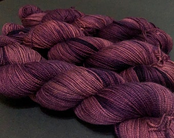 Start Wearing Purple - Dark purple semisolid sock yarn - 100g ready to ship hand dyed fingering weight yarn