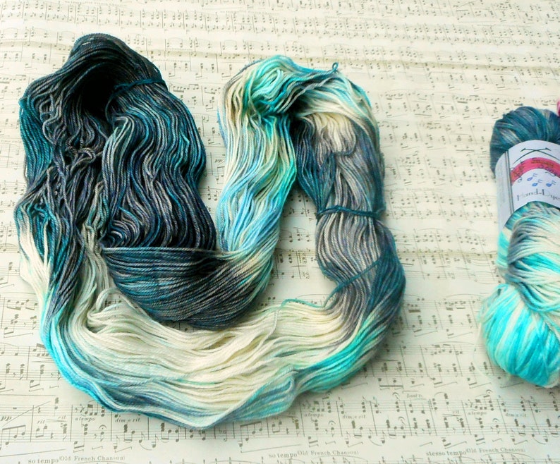 black blue variegated sock yarn Hand dyed sock yarn merinocashmerenylon sock yarn colorway : Night and Day fingering merino wool