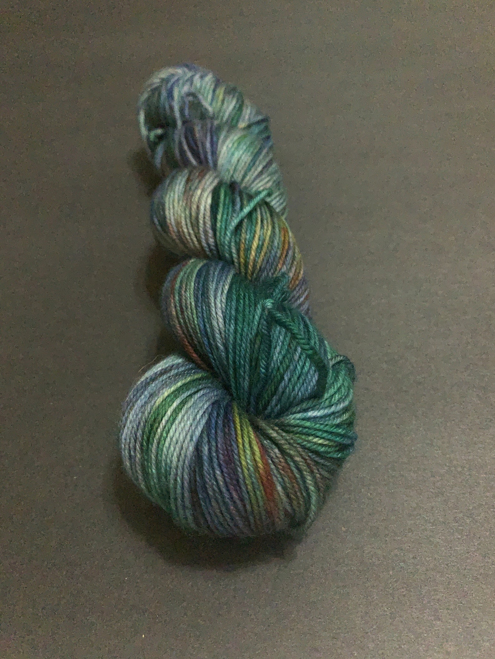 Hand dyed DK yarn dark green and blue variegated merino Etsy