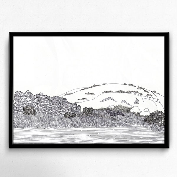 Hill Country 3, Art Print on Fine Art Paper, Giclee print