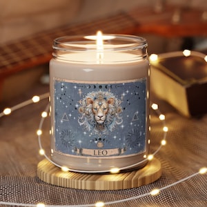 Löwe-Sternzeichen-Duft-Sojakerze, 9oz Geburtstags-Astrologie-Kerze, Löwe-Sternzeichen-Kerze, Geburtstagskerze-Astrologie-Geschenke, Löwe-Sternzeichen-Kerze