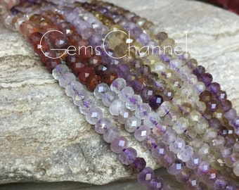 Natural Faceted Cacoxenite Rondelle Beads AAA Quality 2.5x4MM Size available,Faceted,Smooth Faceted Beads Jewelry Making,Polished Beads