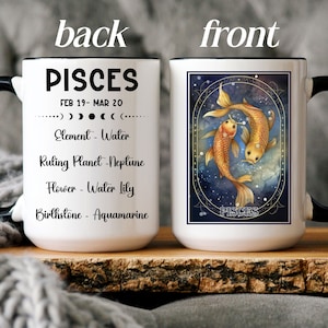 Pisces zodiac mug, Tarot Pisces birthday mug, Pisces gift, astrology zodiac mug, Pisces Constellation coffee mug, gift for astrology lover
