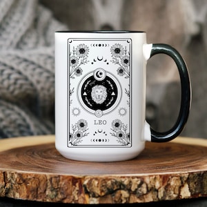 Leo zodiac mug, Tarot Leo birthday mug, Leo gift, astrology zodiac mug, Leo Constellation coffee mug, astrology lover gift, astrology mug