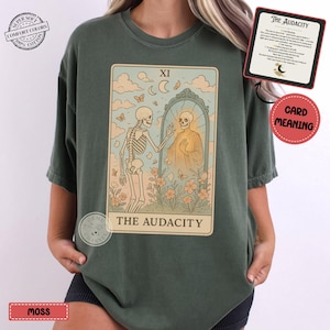 Comfort Colors* The Audacity Tarot Card Shirt | Skeleton Tarot Shirt | Witchy Aesthetic Graphic Tee | Spiritual Shirt | Shadow Work Clothing
