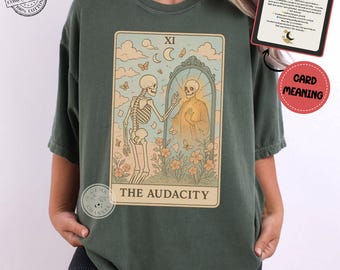 Comfort Colors* The Audacity Tarot Card Shirt | Skeleton Tarot Shirt | Witchy Aesthetic Graphic Tee | Spiritual Shirt | Shadow Work Clothing