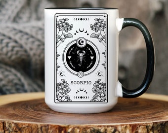 Scorpio zodiac mug, Tarot Scorpio birthday mug, Scorpio gift, astrology zodiac mug, Scorpio Constellation mug, gift for astrology lover