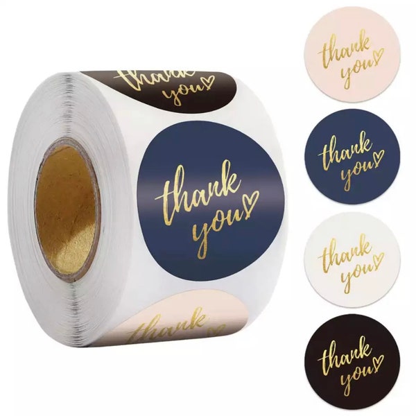 1.5" Thank you Stickers, Thank You Stickers, Craft Stickers, Product Packaging, 10ct, 25, 50, 75, 100