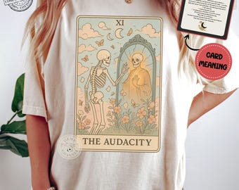 Comfort Colors* The Audacity Tarot Card Shirt | Skeleton Tarot Shirt | Witchy Aesthetic Graphic Tee | Spiritual Shirt | Shadow Work Clothing