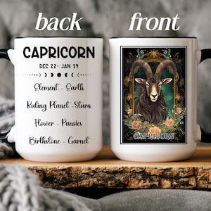 Steinbock Sternzeichen Becher, Tarot Steinbock Geburtstagsbecher, Steinbock Geschenk, Astrologie Sternzeichen Steinbock Tasse, Geburtstagsbecher für Astrologie-Liebhaber