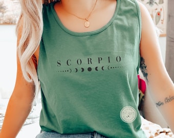 Comfort Colors* Scorpio Astrology Zodiac Tank-top, Scorpio Horoscope shirt, Astrological Sign summer tank, Celestial Scorpio Zodiac Birthday