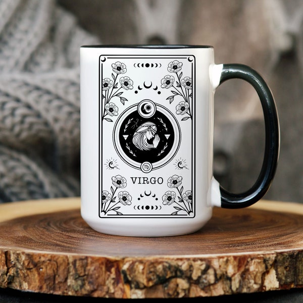 Virgo zodiac mug, Tarot Virgo birthday mug, Virgo gift, astrology zodiac mug, Virgo Constellation coffee mug, gift for astrology lover