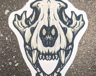 Wolf Skull Vinyl Weatherproof Sticker