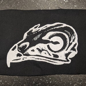 Hawk Skull Fabric Patch