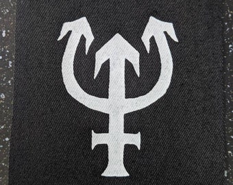 Patch met astrologisch symbool Neptunus Trident