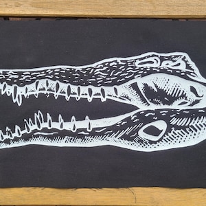 Parche trasero XL de calavera de cocodrilo