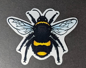 Sticker autocollant abeille bourdon brillant en vinyle laminé