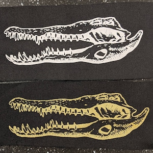 Crocodile Skull Fabric Patch