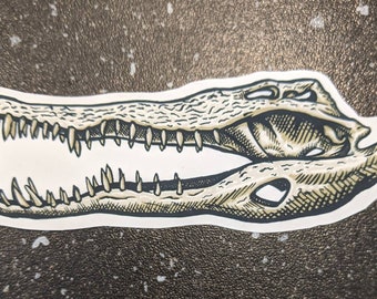 Crocodile Skull Vinyl Weatherproof Sticker