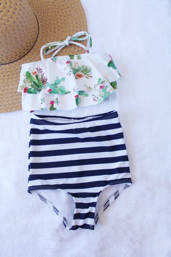 high waisted cactus swimsuit