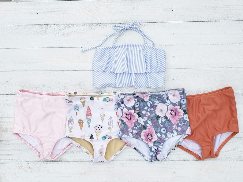 cute high waisted swim bottoms