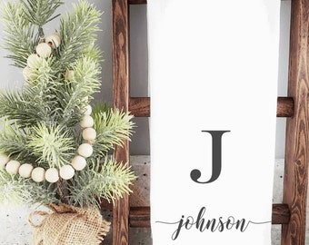 Cadeaux de Noël, cadeau pour hôtesse, torchon, cadeau personnalisé, cadeau de pendaison de crémaillère, torchon monogramme, cadeau de mariage, décoration de ferme