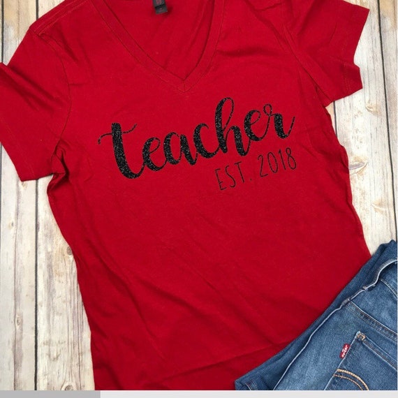 red teacher shirts