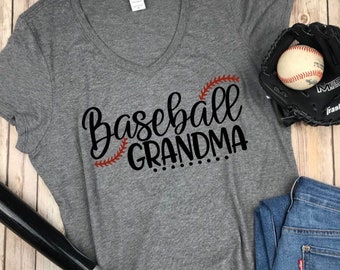 Baseball Grandma Shirt, shirt for baseball Grandma, mom life shirts, baseball Mom shirt, Grandma baseball Shirt, baseball Tee, V neck shirt