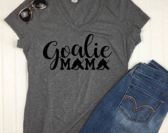 Hockey goalie Mama Shirt, Hockey Mom Shirt, goalie mom shirt, Christmas gift, gift for mom, hockey coach gift, Mom Shirt, Hockey mom tee
