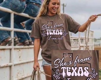 Chemise Elle vient du Texas, t-shirt de concert de musique country, cadeau de maman