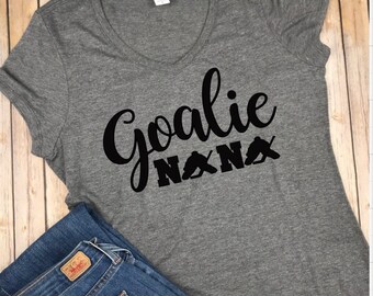 Hockey Goalie Nana Shirt, Hockey Nana Shirt, goalie mom shirt, Christmas gift, gift for mom, hockey grandma shirt, Hockey mom tee